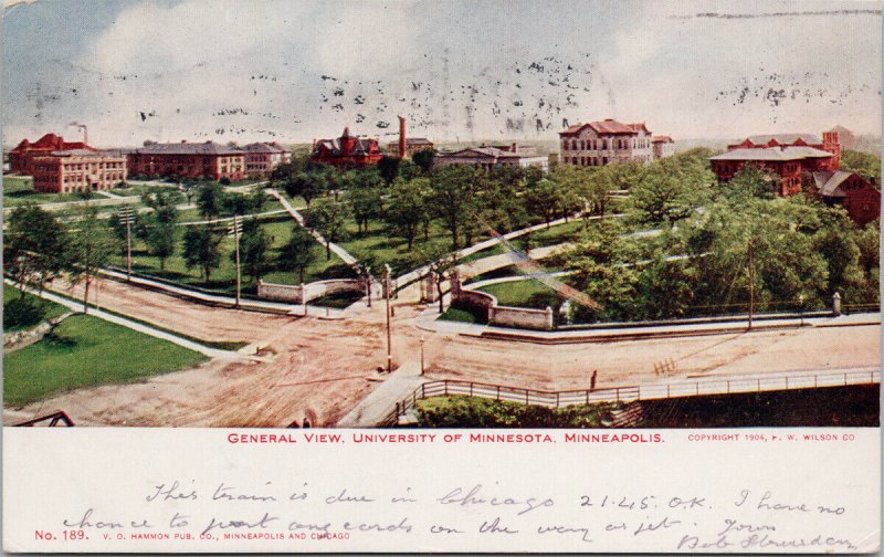 University of Minnesota Minneapolis MN General View c1906 Postcard F14 