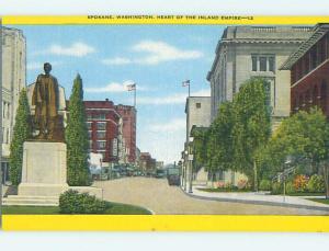 Unused Linen STREET SCENE Spokane Washington WA hs3212