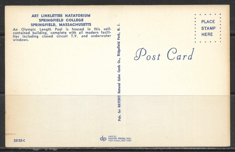 Massachusetts, Springfield - Art Linkletter Natatorium - [MA-803]