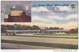 Tennessee Columbia Julian May's Motor Hotel 1955