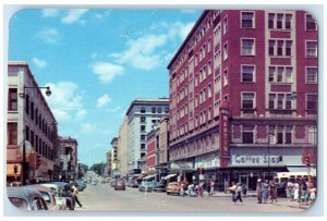 1958 Looking North Pierce Street Exterior Building Sioux City Iowa IA Postcard