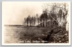 Walker Minnesota RPPC View of Leech Lake Postcard F21