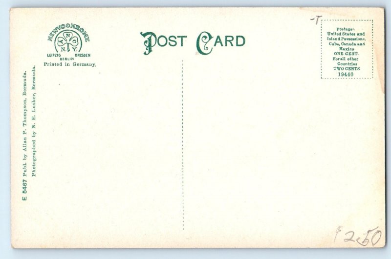 Bermuda Postcard Hamilton Hotel Interior Lobby c1910 Antique Unposted