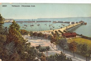 England 1909 Princess Pier Torquay vintage postcard