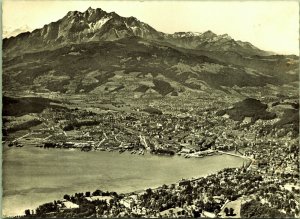 RPPC Aerial View Lucerne Germany PM 1960 Real Photo Postcard