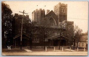 Cincinnati To Hillsboro Ohio 1916 RPPC Real Photo Postcard Church