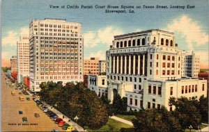 Louisiana Shreveport Caddo Parish Court House Square On Texas Avenue Curteich