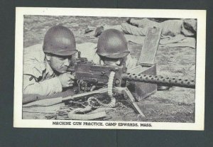 Ca 1942 Post Card WW2 Machine Gun Practice At Camp Edwards MA