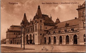 Romania Timisoara Gara Domnita Elena Timișoara Vintage Postcard 09.68