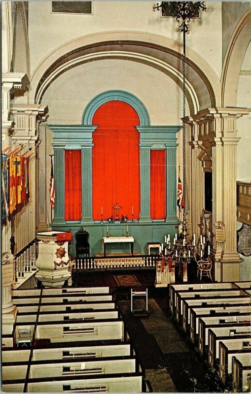 Christ Church Philadelphia Parish Interior VTG Postcard UNP Unused Chrome