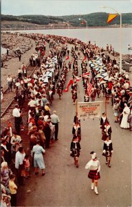 March of 100 Pipers Canso Causeway Cape Breton NS Gaelic College Postcard H50