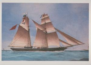 Morning Star Guernsey Watercolour Schooner Tall Ship Museum Gallery Postcard