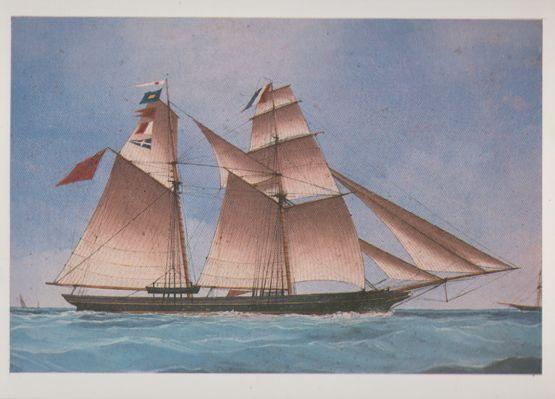 Morning Star Guernsey Watercolour Schooner Tall Ship Museum Gallery Postcard