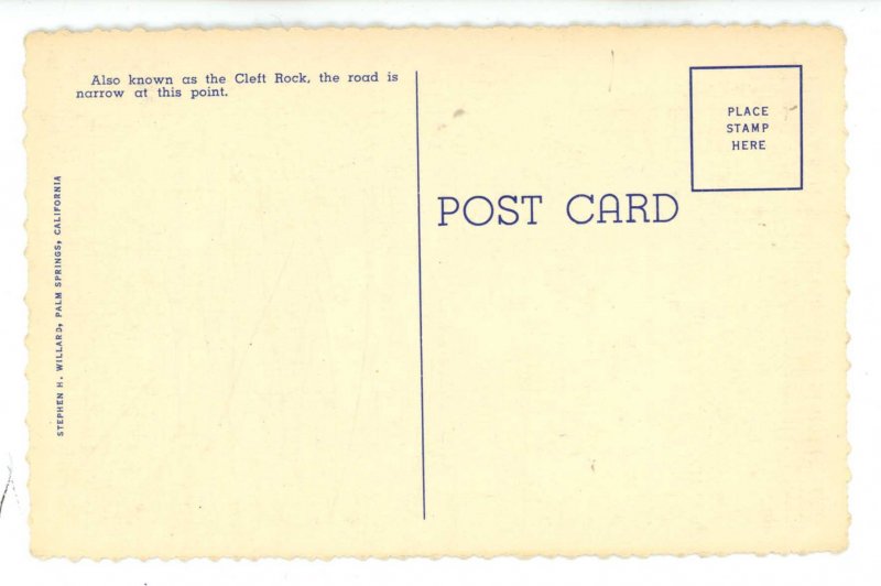 CA - Palm Canyon. Portal Rock ca 1949