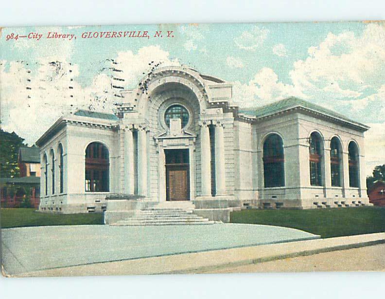 Divided Back LIBRARY SCENE Gloversville New York NY hs2885