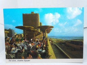 Outdoor Cafe Atarim Square Tel Aviv Israel New Unused Vintage Postcard