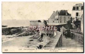 Old Postcard Cote d & # 39Emeraude Saint Malo Les Remparts Children