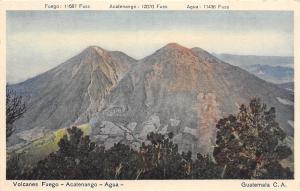 E39/ Guatemala Postcard c1920s Volcanes Fuego Acatenango Aqua 6