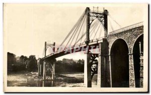 Old Postcard Lezardrieux The Suspension Bridge