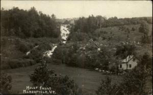 Marshfield VT Molly Falls & Bldg c1910 Real Photo Postcard