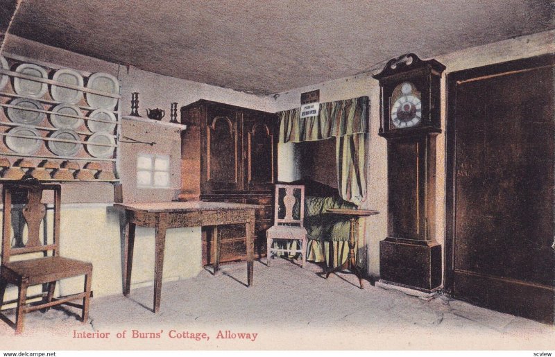 ALLOWAY, Ayrshire, Scotland, 1900-1910s; Interior Of Burns' Cottage