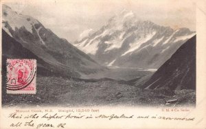 MOUNT COOK NEW ZEALAND TO NEW YORK USA POSTCARD EXCHANGE 1903