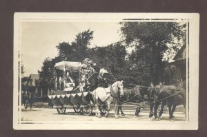 RPPC ROSELAND ILLINOIS FOUTH OF JULY PARADE VINTAGE REAL PHOTO POSTCARD