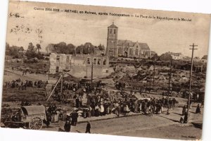 CPA Guerre 1914-1918 - RETHEL en Ruines, aprés l'occupation - La Place(224944)