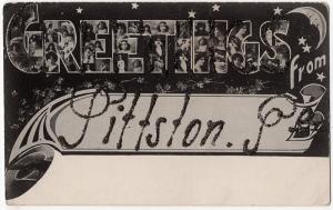 1907 Greetings From Pittston PA Luzerne Anglo American P.C. UDB Glitter Postcard