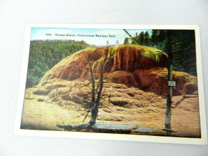 Vintage Postcard Orange Geyser Mound Yellowstone National Park Mammoth Springs