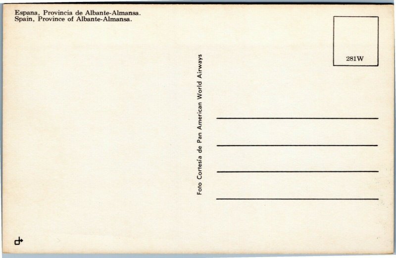 postcard Spain Almansa Albante Albacete castle 