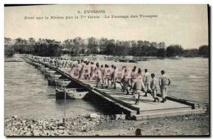 Old Postcard Army Avignon Bridge over the Rhone by the 7th Genie The passage ...