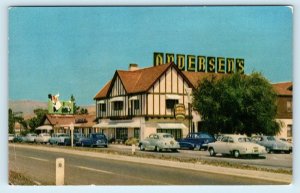 BUELLTON, CA ~ Anderson's PEA SOUP RESTAURANT c1940s,50s Cars Roadside Postcard