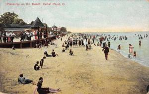 Cedar Point Ohio Beach Scene Antique Postcard J46083