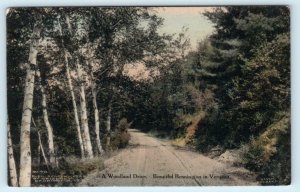 BENNINGTON, Vermont VT ~ Beautiful WOODLAND DRIVE Handcolored 1912  Postcard