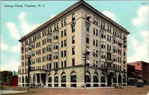 Charlotte, NC North Carolina  SELWYN HOTEL & Street View~Cars  ca1910's Postcard