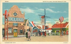Chicago Illinois Dutch Village Fair Teich 1939 Postcard Kaufmann Fabry 7643