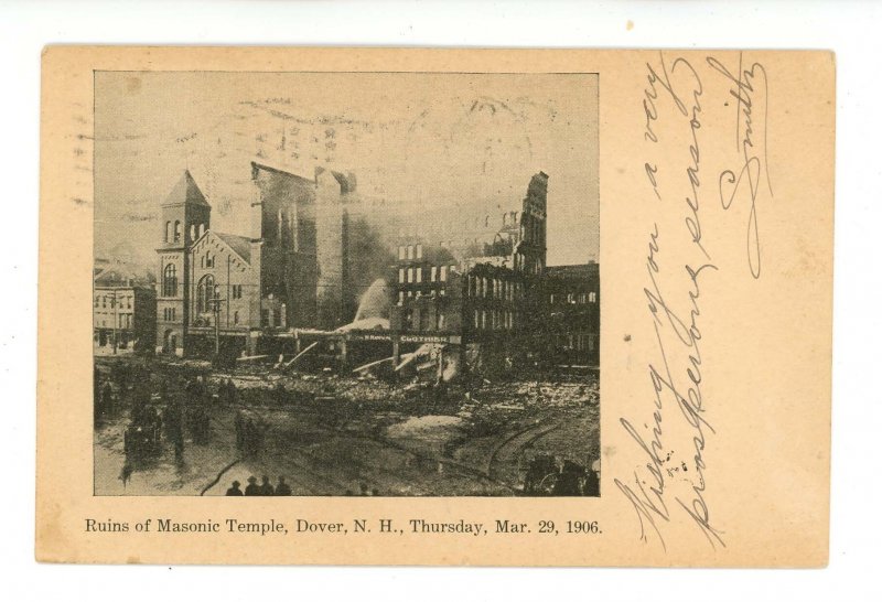 NH - Dover. Fire Ruins of Masonic Temple, March 29, 1906