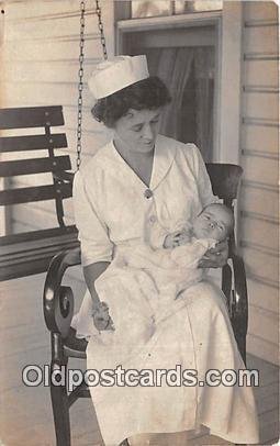 Nurse Hulett and Miss Mary Real Photo Writing on back 