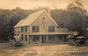 Hanover ME Howard Pond Indian Rock Camp Real Photo Postcard