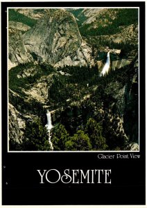 California Yosemite Vernal and Nevada Falls Seen From Glacier Point Road