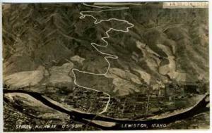 Lewiston ID Spiral Hwy RPPC Postcard