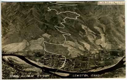 Lewiston ID Spiral Hwy RPPC Postcard