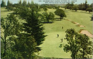 Colwood Golf Course Victoria BC Birdseye Golfers Unused Postcard G37