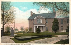 Baltimore Maryland 1928 Mansion House Carroll Park Museum House Vintage Postcard