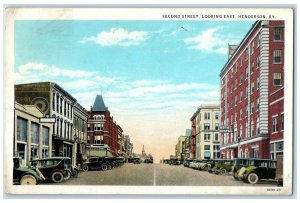 1943 Second Street Looking East Henderson Kentucky KY Posted Vintage Postcard