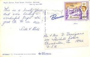 Heyl's Corner, Front Street Hamilton Bermuda Postcard