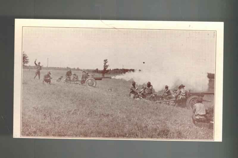 Mint WW 1 US Army Soldiers RPPC Postcard Field Artillery Battery Firing 