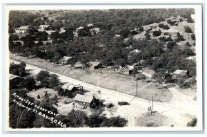 c1940's Birds Eye View Cedarvale Highway 77 Davis OK RPPC Photo Postcard