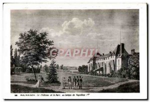 Old Postcard Malmaison castle and the park at the time of Napoleon